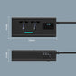 Black car power inverter with digital LED display, two outlets, and cooling vents