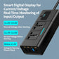 Black car power inverter with smart digital display for input and output voltage