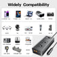 Car power inverter with two AC outlets and LED digital display, compact rectangular unit