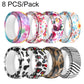 XDcase 8 PCS/Pack Printed Silicone Case for Oura Ring 4 / Gen3 / Galaxy Ring / Ultrahuman Ring AIR, S 5-9, M 10-15