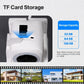 White WiFi security camera with microSD card storage slot