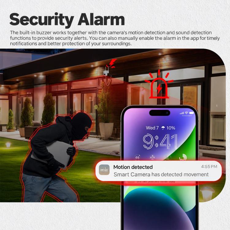 White outdoor security camera with dual antennas