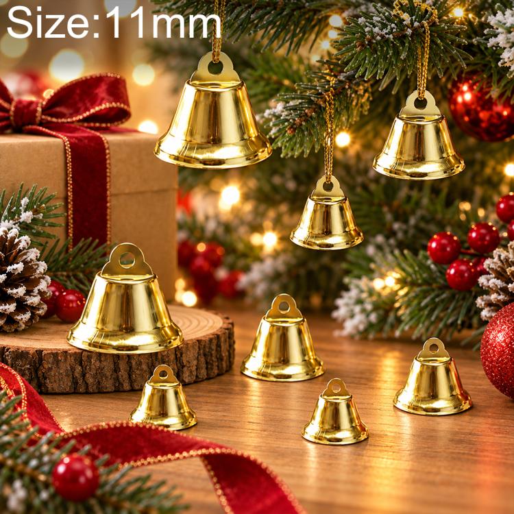Gold metal open bell trumpet bells with hanging loops, 11mm size