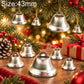 Silver metal open bell trumpet chimes, 43mm, with hanging loop and clapper
