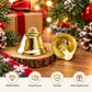 Gold metal open bell trumpet chime with hanging loop and inner clapper
