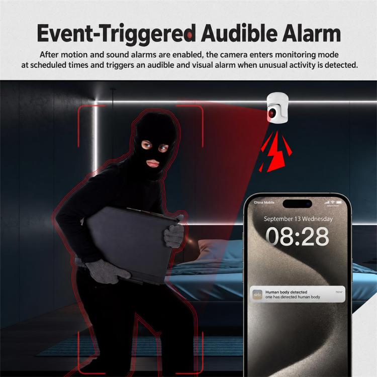 WCM-P67 3MP HD WiFi Security Camera Supports Night Vision & APP Remote Control, WCM-P67