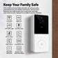 Smart WiFi video doorbell camera mounted on a wall with a round doorbell button.