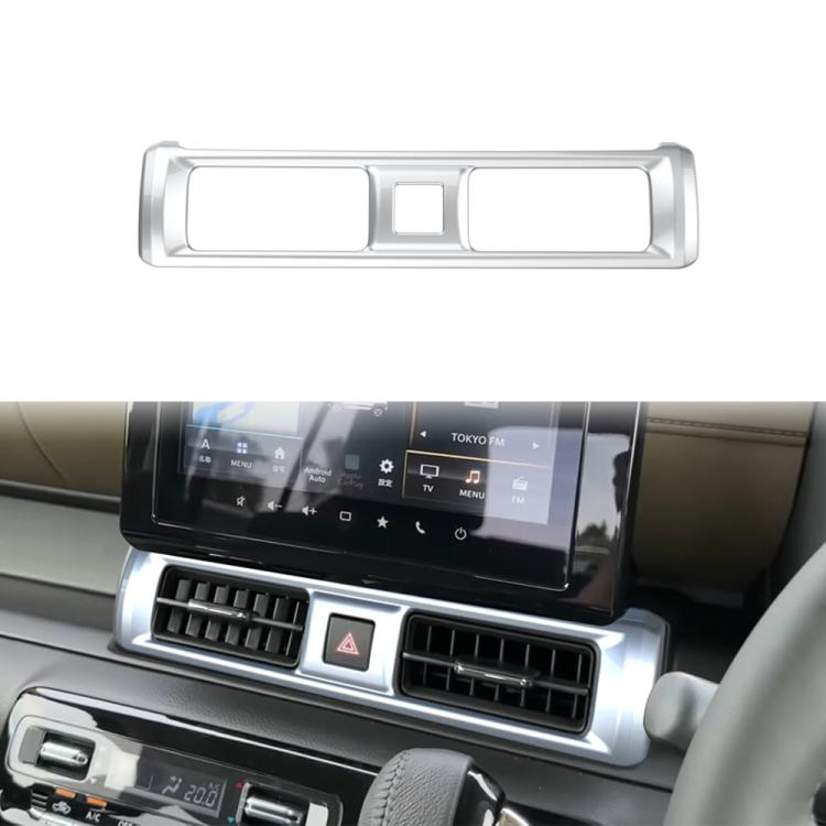 Car center console air vent trim stickers, matte silver frame
