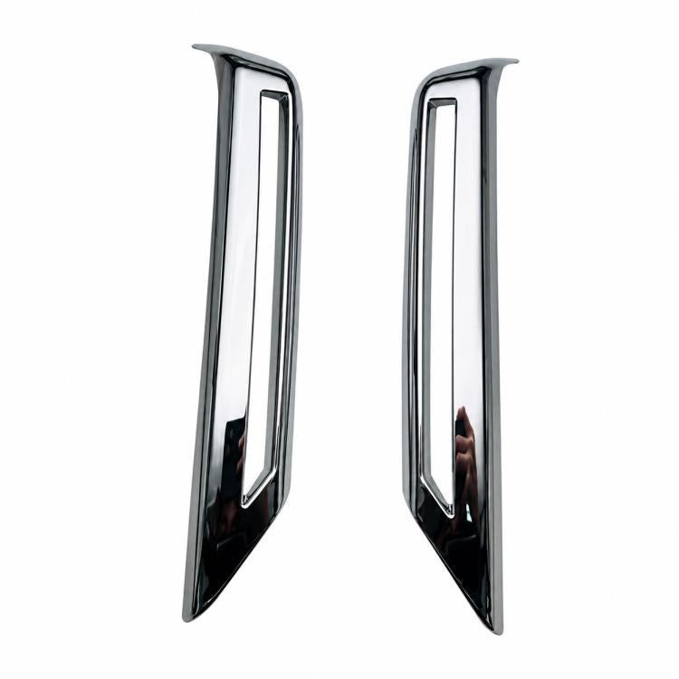 Pair of chrome bezel covers with tall rectangular frames