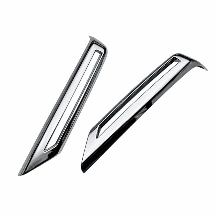 Pair of chrome trim bezels with inner light openings