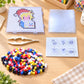 Christmas fuse bead template set with multicolor Santa-style figure board and beads