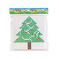 Christmas fuse bead craft template featuring a green tree with a brown trunk