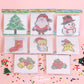Christmas fuse bead craft set layout with multiple small character templates