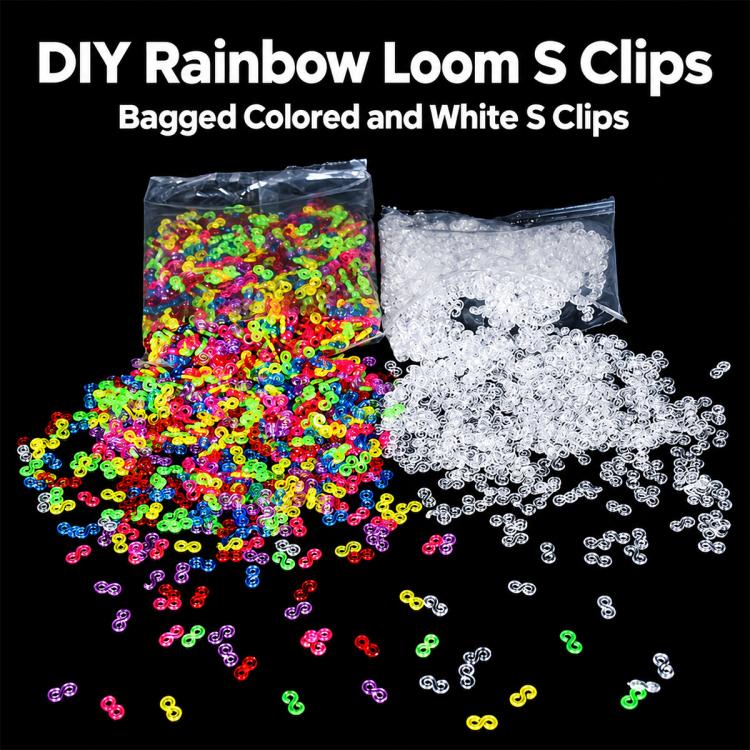 S-Clips DIY Bracelet Accessories for Rainbow Rubber Bands, 1000 PCS/Pack, 1500 PCS/Pack, 2000 PCS/Pack