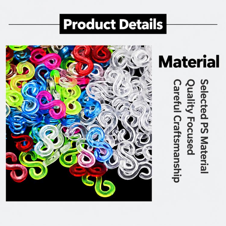 S-Clips DIY Bracelet Accessories for Rainbow Rubber Bands, 1000 PCS/Pack, 1500 PCS/Pack, 2000 PCS/Pack