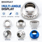 Bicycle chainring tool with multiple angle views, silver and blue versions