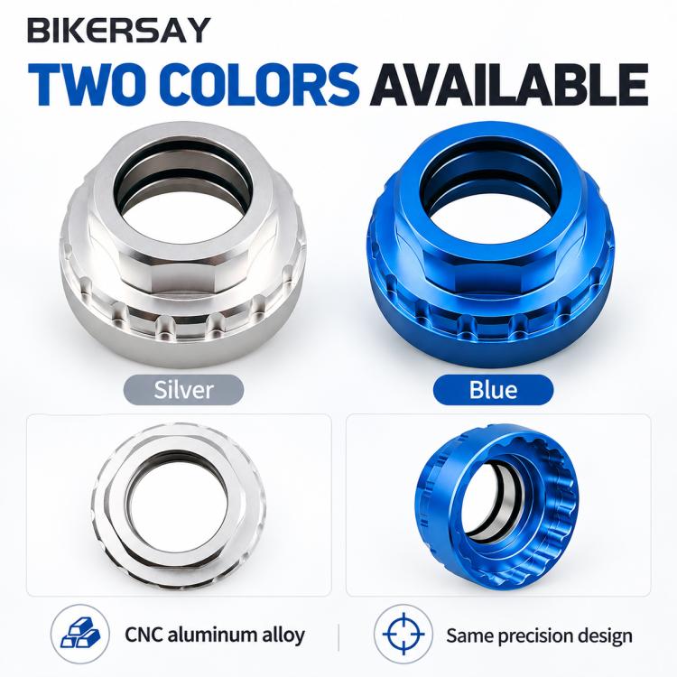 Bicycle chainring tool, two colors available: silver and blue metal rings