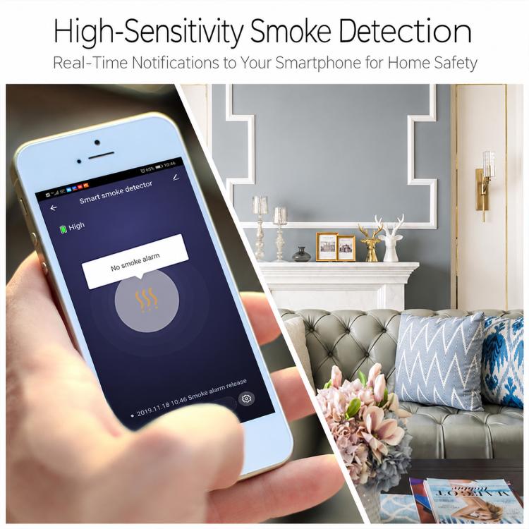 85dB High-Sensitivity WiFi Smoke Detector Alarm