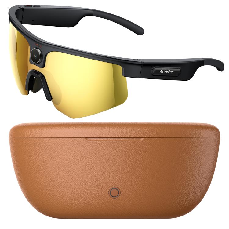 Q02 Ultra Cycling AI Smart Glasses with 8MP Camera, AI Translation, Video Recording, Voice Assistant, Ice Green Lens, Ice Purple Lens, Orange Lens, Gold Yellow Lens, Sunglasses Lens, Transparent Lens