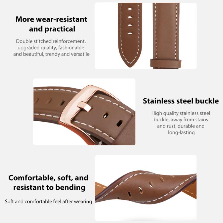 xDfind Rose Gold Buckle Black Shark Fine Grain Vegan Leather Watch Band, For Google Pixel Watch 5 / 4 / 3 45mm