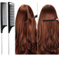 3 PCS/Set Steel-tail Highlight Comb & Topsy Tail Tool for Hair Braiding, Hook Tip, Flat Tip