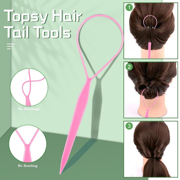 3 PCS/Set Steel-tail Highlight Comb & Topsy Tail Tool for Hair Braiding, Hook Tip, Flat Tip