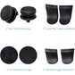 Set of black controller caps: non-slip thumb grips, D-pad buttons, and trigger extenders