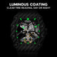 Men's automatic skeleton watch with green luminous markers and black carbon-fiber case