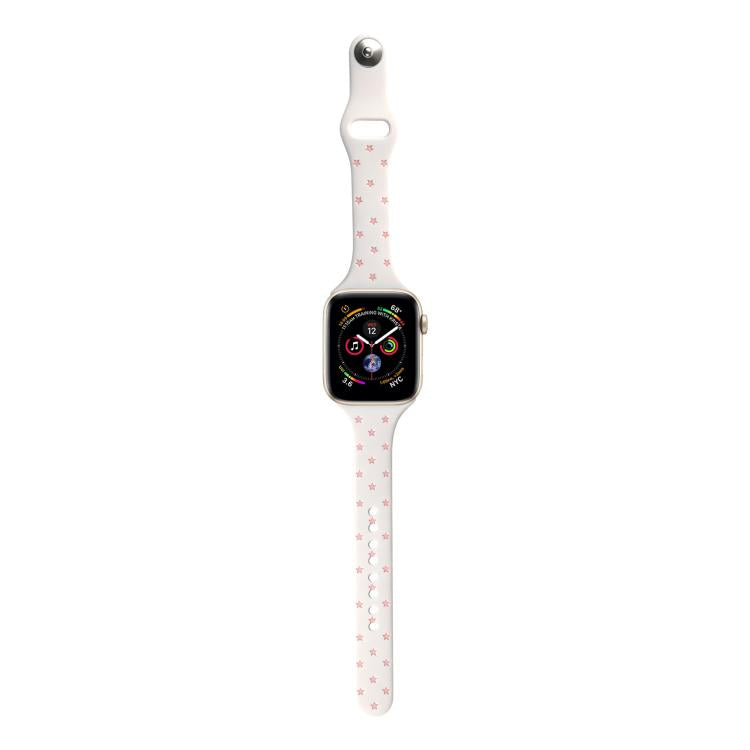Slim Reverse Buckle Star Printed Two Color Silicone Watch Band, For Apple Watch 46mm / 49mm / 45mm / 44mm, For Apple Watch 42mm / 41mm / 40mm / 38mm