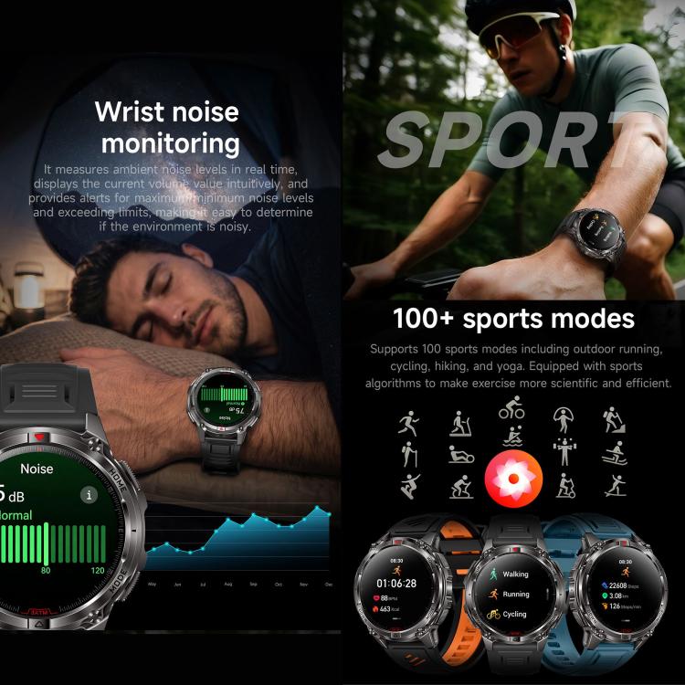 HT53 Smart Watch, 1.46 inch Screen, GPS, BT Call, Heart Rate, Blood Pressure