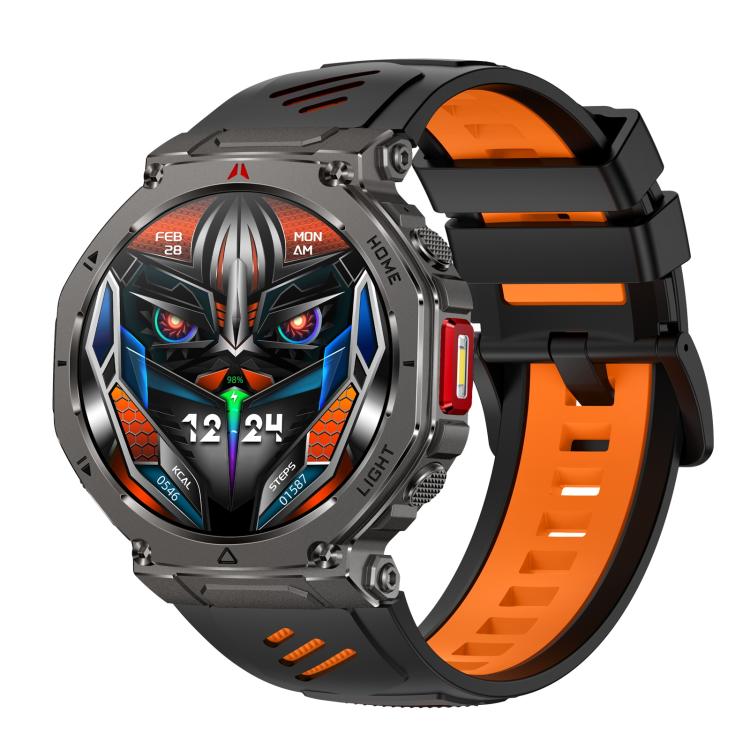 HT52 Smart Watch, 1.56 inch Screen, BT Call, Heart Rate, Blood Pressure, Black Steel Strap, Black Silicone Strap, Black Orange Silicone Strap, Blue Silicone Strap