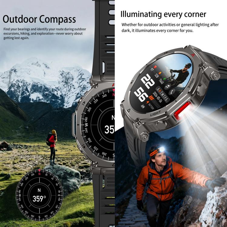 HT52 Smart Watch, 1.56 inch Screen, BT Call, Heart Rate, Blood Pressure, Black Steel Strap, Black Silicone Strap, Black Orange Silicone Strap, Blue Silicone Strap