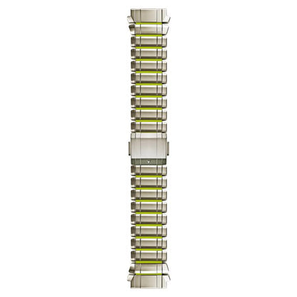Zinc Alloy Hybrid Silicone Magnetic Buckle Watch Band, 22mm