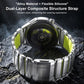 Zinc Alloy Hybrid Silicone Magnetic Buckle Watch Band, 22mm