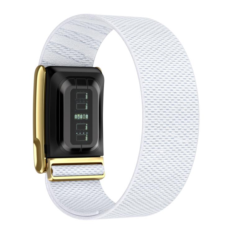 Bright Gold Frame Elastic Force Decorative Design Nylon Watch Band, For WHOOP 5.0 Electrocardiogram, For WHOOP 5.0 Regular