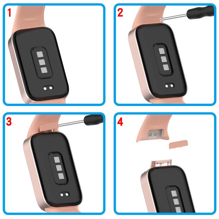 Spring Bar Style 18mm Metal Watch Frame Protective Case, For Xiaomi Smart Band 11 Active