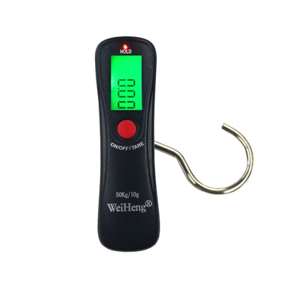 Portable digital hanging luggage scale with LCD display and S-shaped metal hook