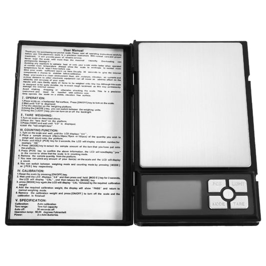 MH-1108 Notebook Shape High Precision Electronic Diamond Gold Jewelry Scale  (0.01g~500g), Excluding Batteries, MH-1108 500g
