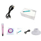 Hand-held pink 3D printing pen kit with cable, manual, box, and filament spool