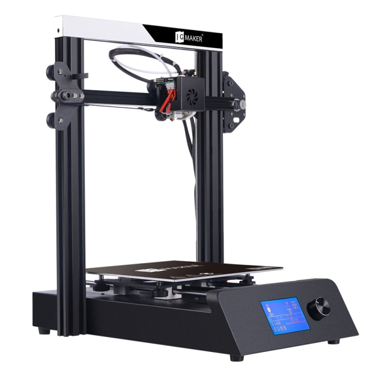 Desktop 3D printer with LCD display and knob control, open build chamber