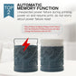 Blue 3D printed cylinders with ornate patterns, shown as before and after