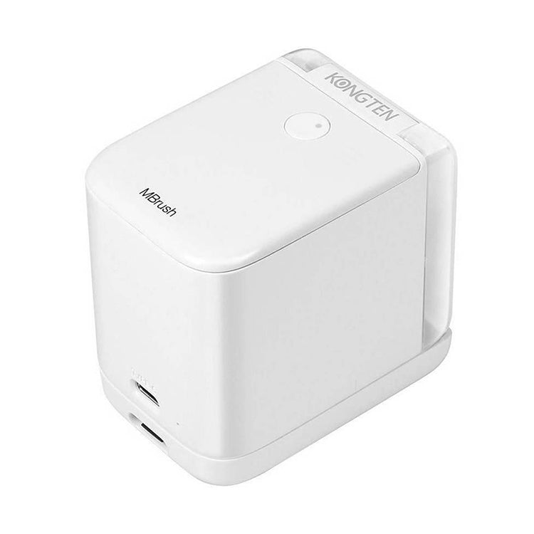White mini portable color printer compact square body with angled top