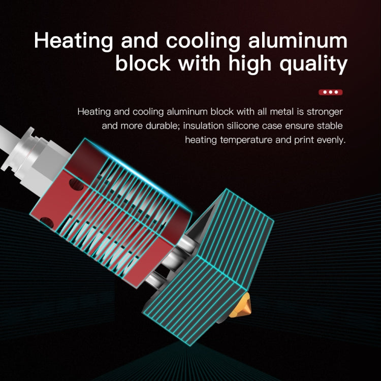 3D printer hot end heating and cooling aluminum block with silicone insulation case