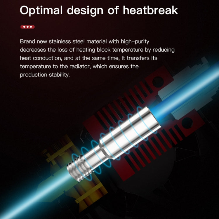 3D printer heatbreak and cooling tube assembly with highlighted metal layers