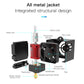 3D printer hot end diagram showing all-metal jacket components and fan cover