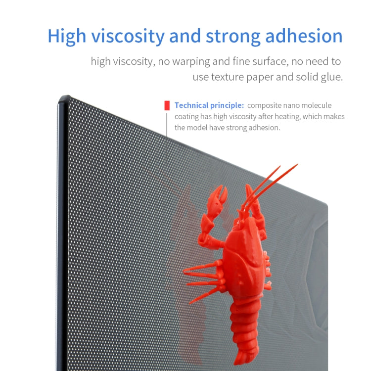 Heated build plate edge with fine textured surface and CREALITY logo