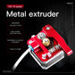 Red metal extruder assembly with adjustable lever and drive gear