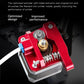 Red metal extruder assembly with gear, brass nozzle, and coiled spring