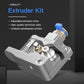 All-metal Bowden extruder kit, silver housing with blue top fitting and spring gear