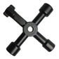 4-in-1 multifunctional cross key wrench, black metal cross tool with central hole